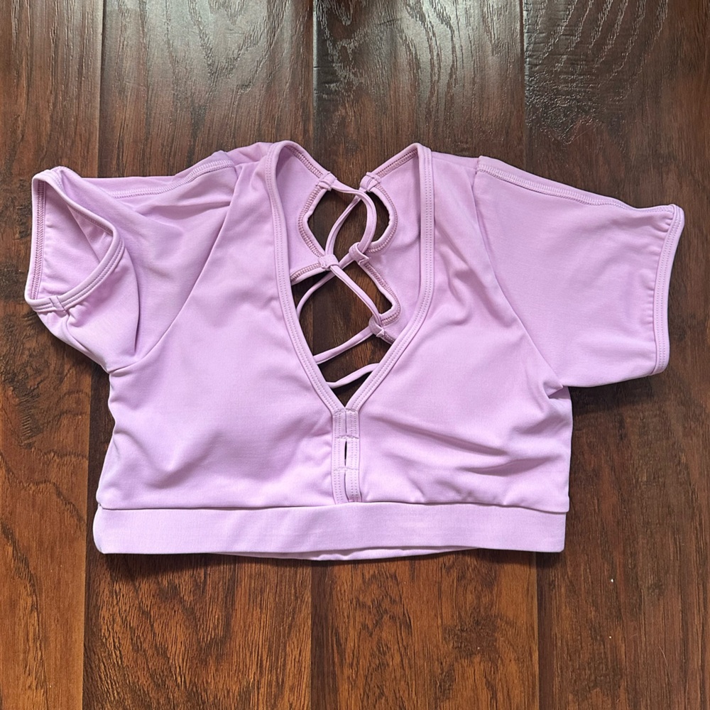 Lavender Cutout Crop Top